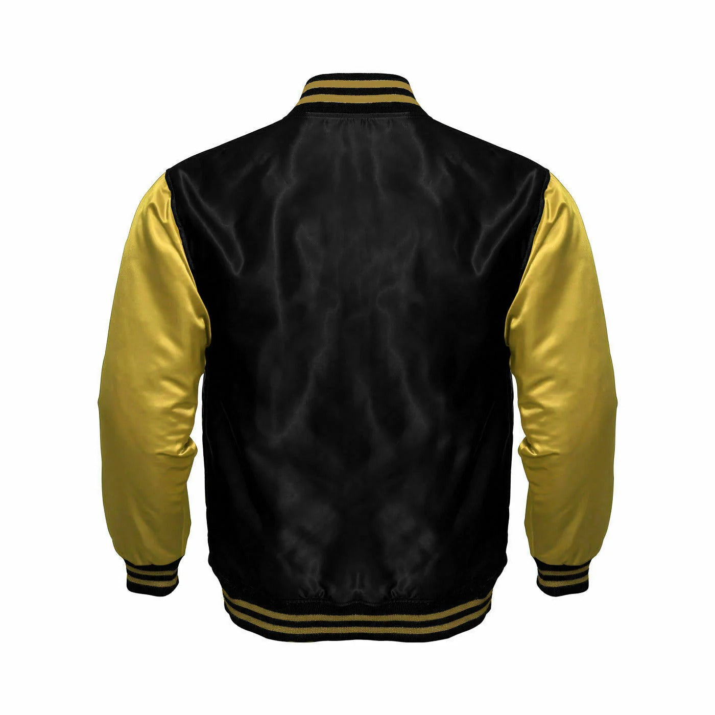 Avanzar Black & Gold Satin Varsity Jacket