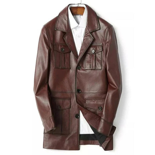 Men’s Scout Leather Trench Coat Avanzar Leather