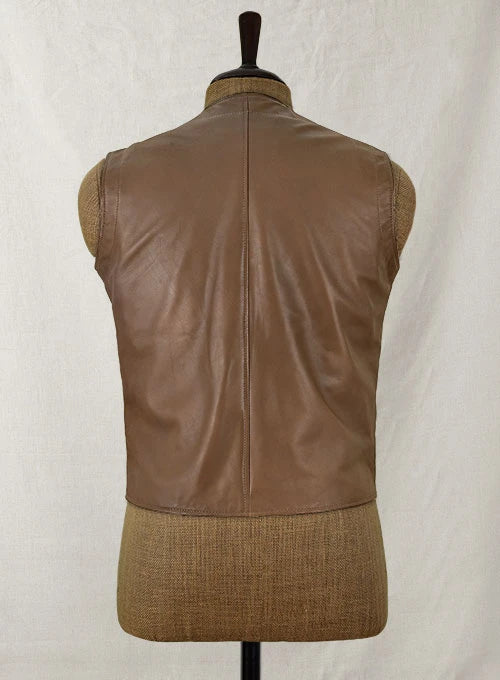 Shawl Lapel Leather Vest, Premium Men's Leather Vest, Avanzar Leather