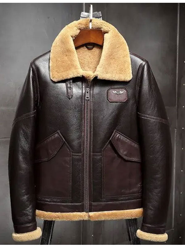 Leather Fur Coat Airforce Flight Jacket