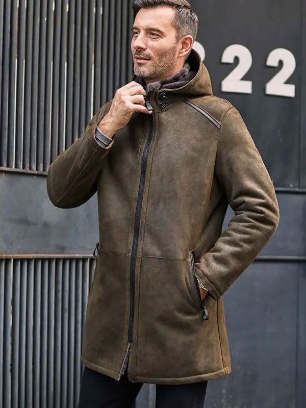 Long Trench Coat with Removable Hood and Fur – Warmest Winter Overcoat