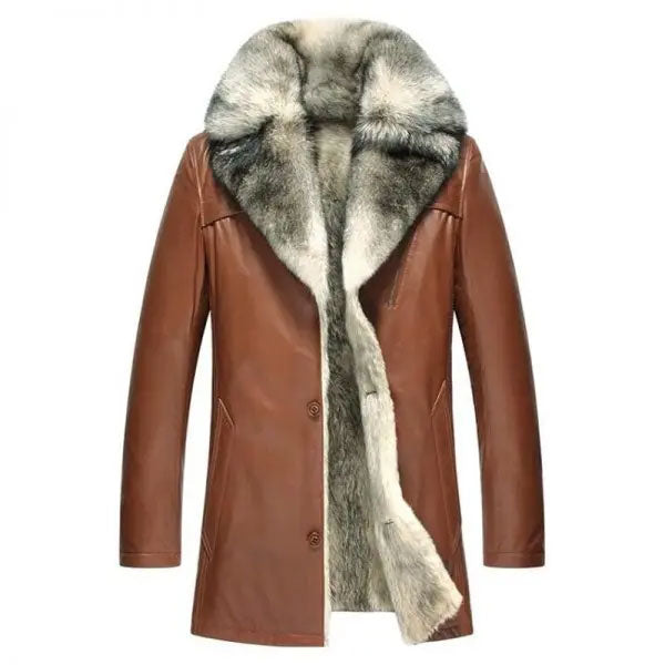 Liner Lambskin Leather Sheepskin Long Outerwear Jacket