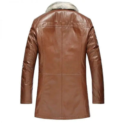 Liner Lambskin Leather Sheepskin Long Outerwear Jacket