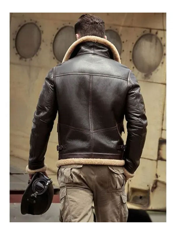 Leather Fur Coat Airforce Flight Jacket