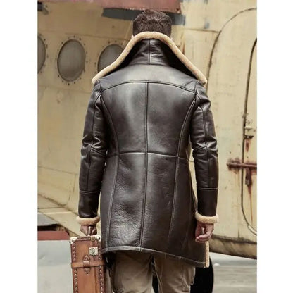 Men's B3 Flight Sheepskin Aviator Long Winter Leather Bomber