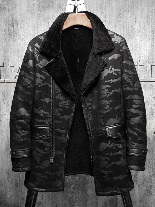 Men's B3 RAF Aviator Original Flying Fur Long Coat