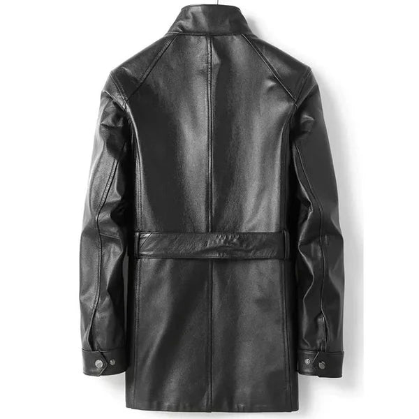 Men’s Sheriff-Style Leather Trench Coat