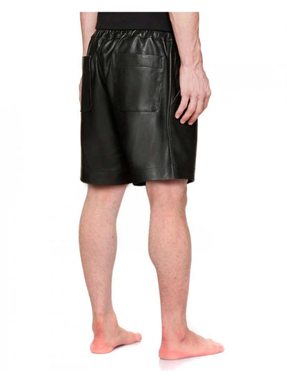 Men’s Simple Classic Black Leather Shorts