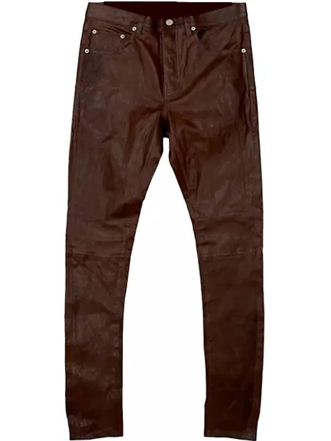 Skinny Brown Leather Trousers for Men by Avanzar Leather