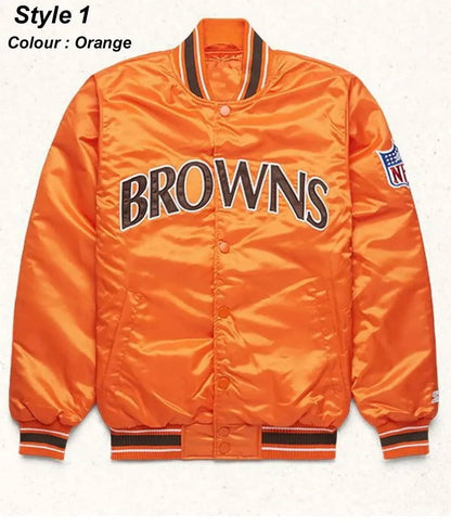 Classic Cleveland Browns Starter Satin Bomber Jacket