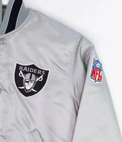 Los Angeles Raiders Starter Black Satin Bomber Jacket