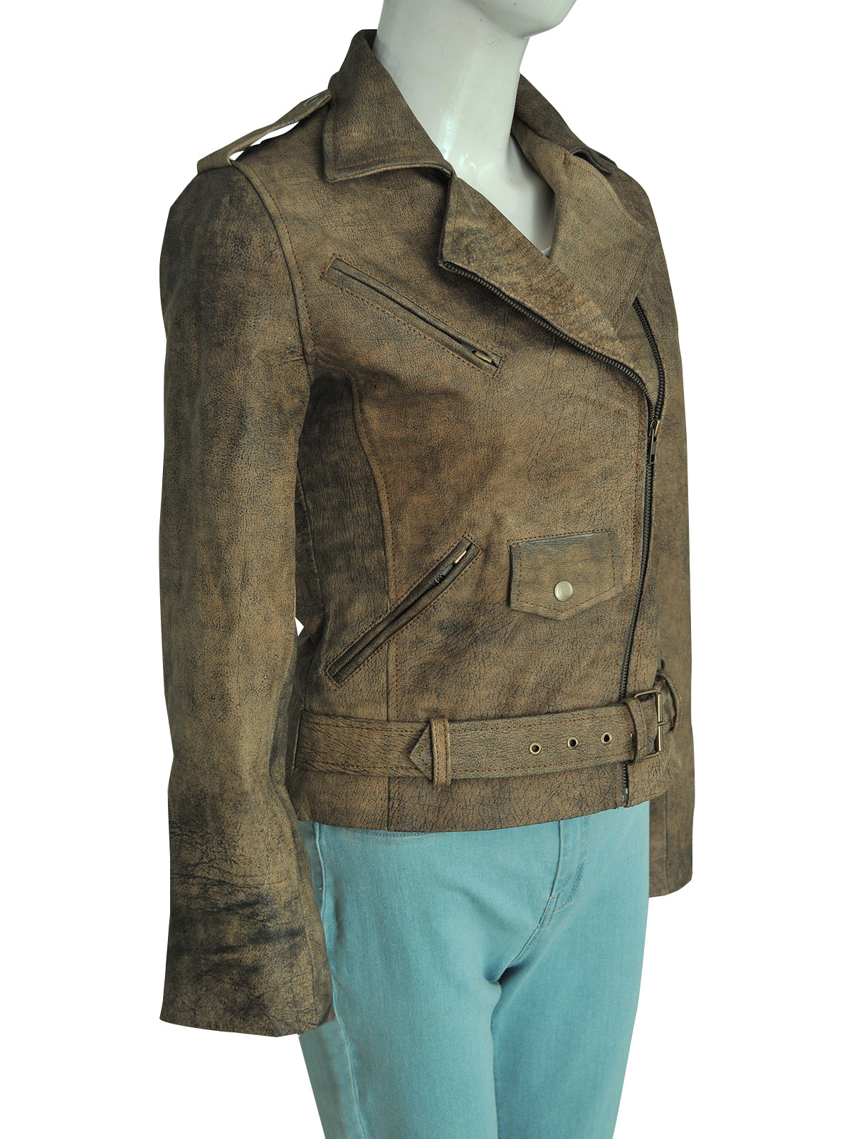 Premium Avanzar Dirty Brown Distressed Leather Jacket