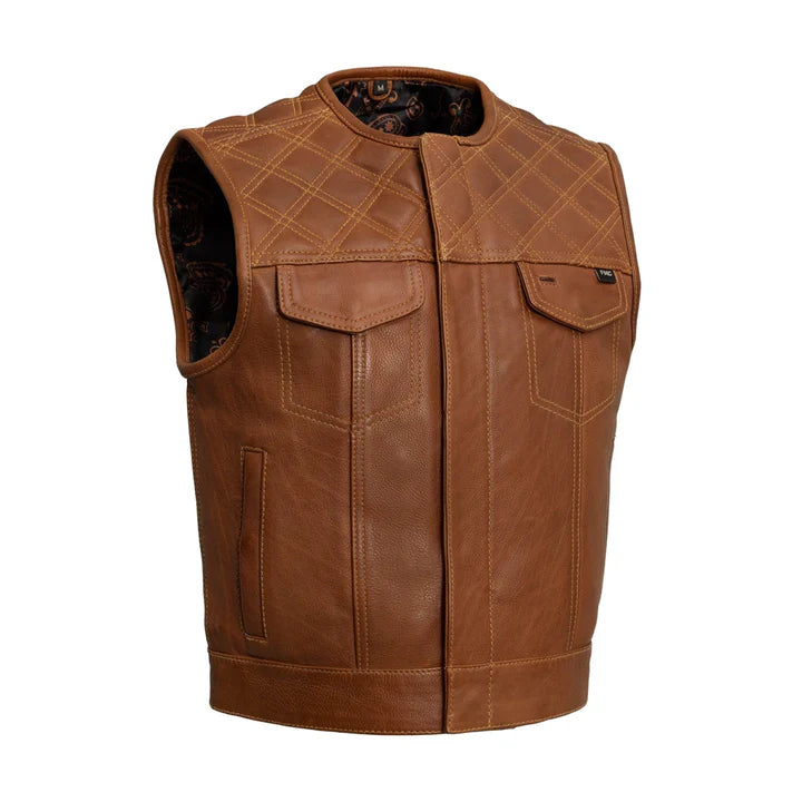 Timber Men's Motorcycle Leather Vest Avanzar Leather