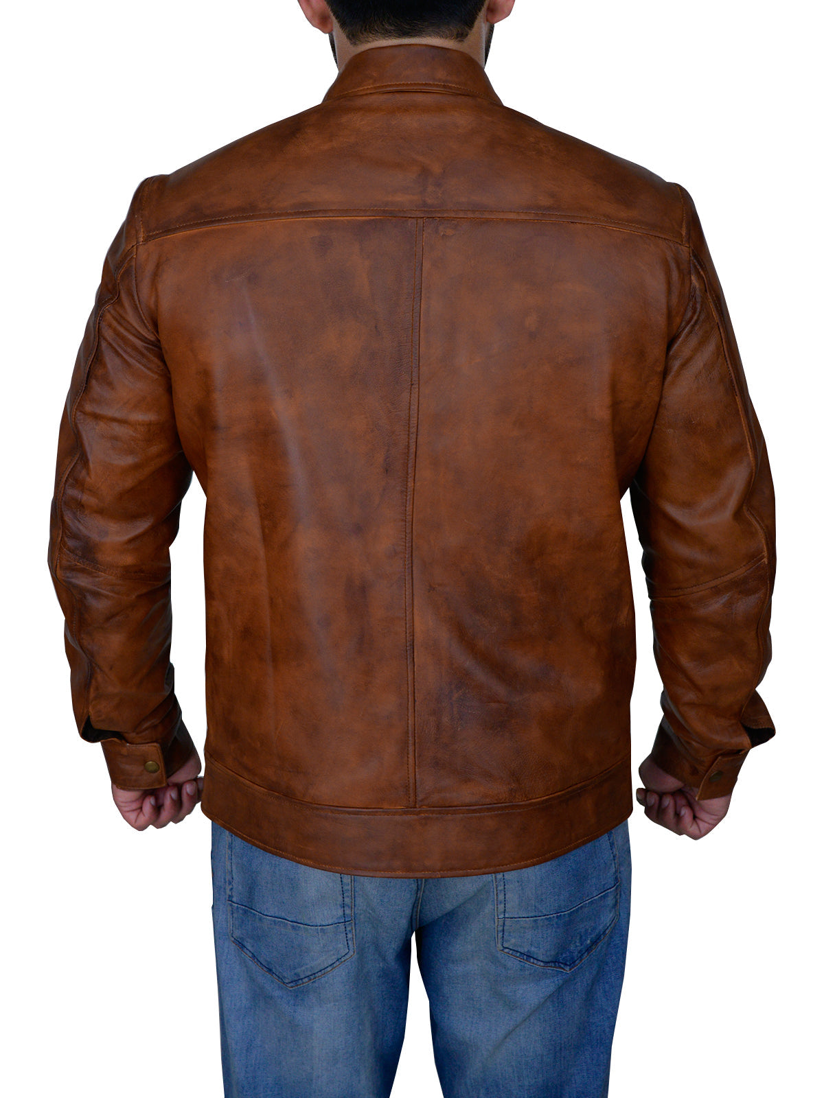 Premium Avanzar Men’s Distressed Brown Leather Jacket