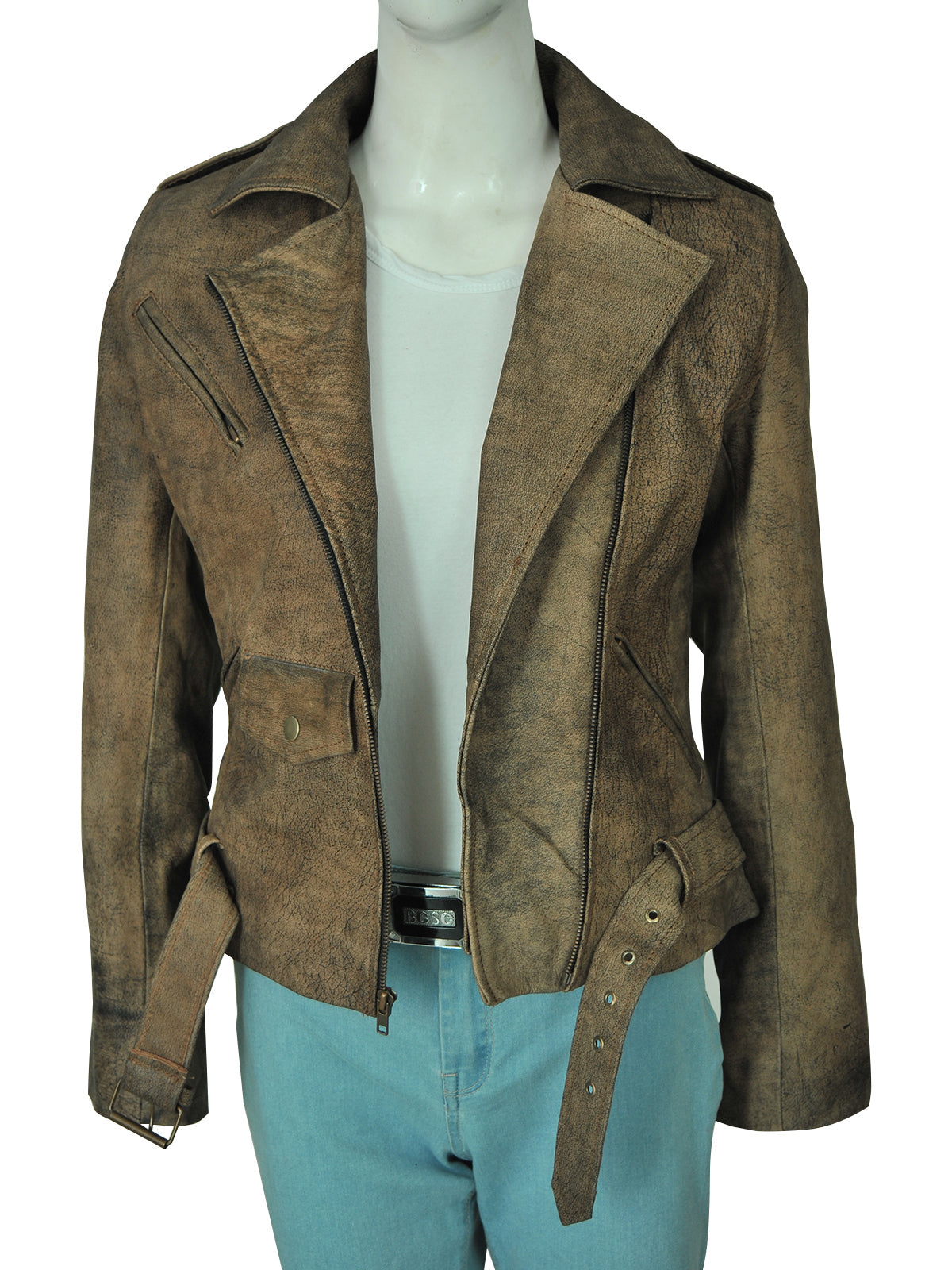 Premium Avanzar Dirty Brown Distressed Leather Jacket