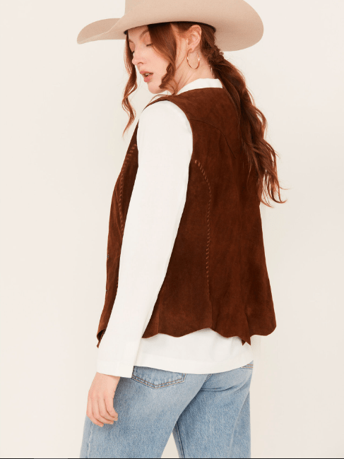 Women's Brown Suede Leather Vest