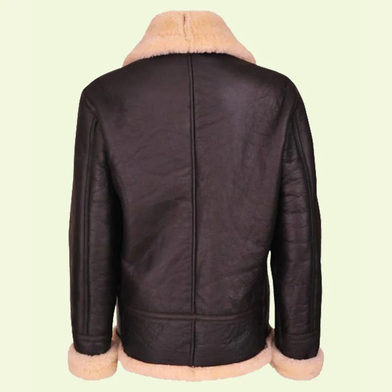 Women’s B3 Brown Shearling Aviator Leather Jacket